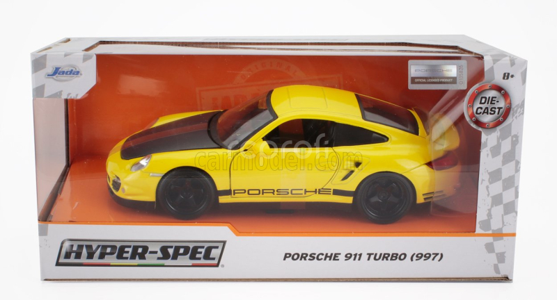 Jada Porsche 911 997 Turbo Coupe 2006 1:24 Žlutá Černá
