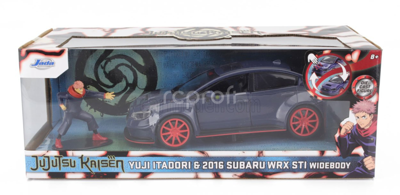 Jada Subaru Wrx Sti Whitebody With Jujutsu Kaisen Yuji Itadori Figure 2016 1:24 Grey