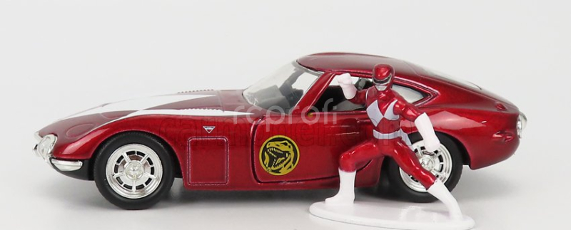 Jada Toyota 2000gt Coupe 1967 With Power Rangers Figure 1:32 Červená Met Bílá