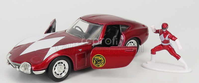 Jada Toyota 2000gt Coupe 1967 With Power Rangers Figure 1:32 Červená Met Bílá