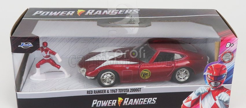 Jada Toyota 2000gt Coupe 1967 With Power Rangers Figure 1:32 Červená Met Bílá