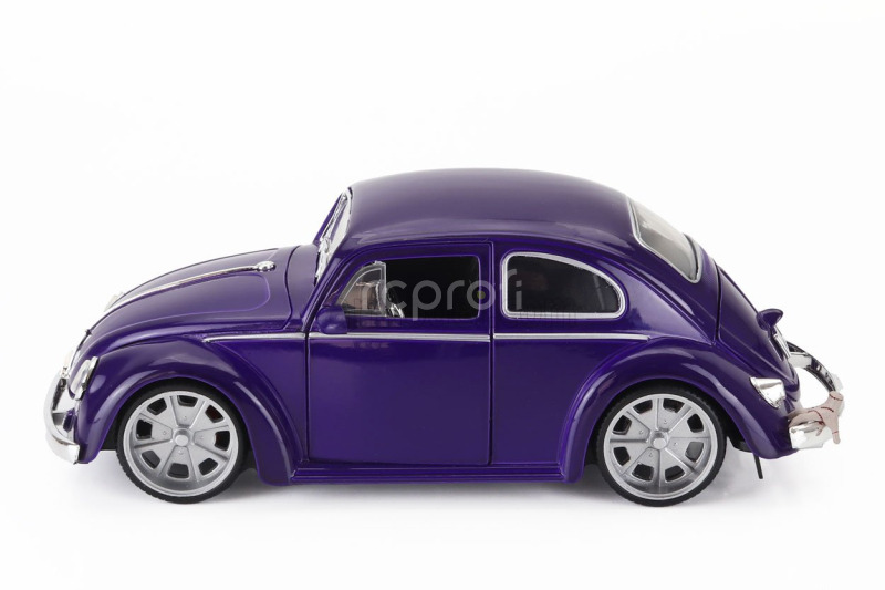 Jada Volkswagen Beetle Maggiolino Custom With Wednesday Addams & Thing Figure 1959 1:24 Modrá Černá