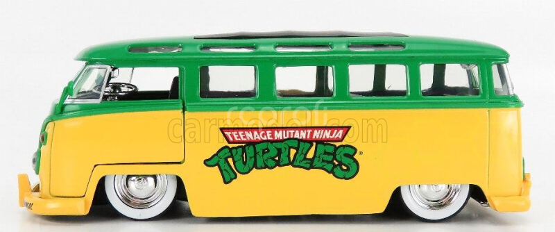 Jada Volkswagen T1 Minibus 1962 - Tmnt Leonardo Ninja Turtles - Tartarughe Ninja 1:24 Žlutá Zelená