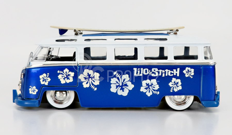 Jada Volkswagen T1 Minibus With Titch Figure 1962 1:24 Modrá Bílá