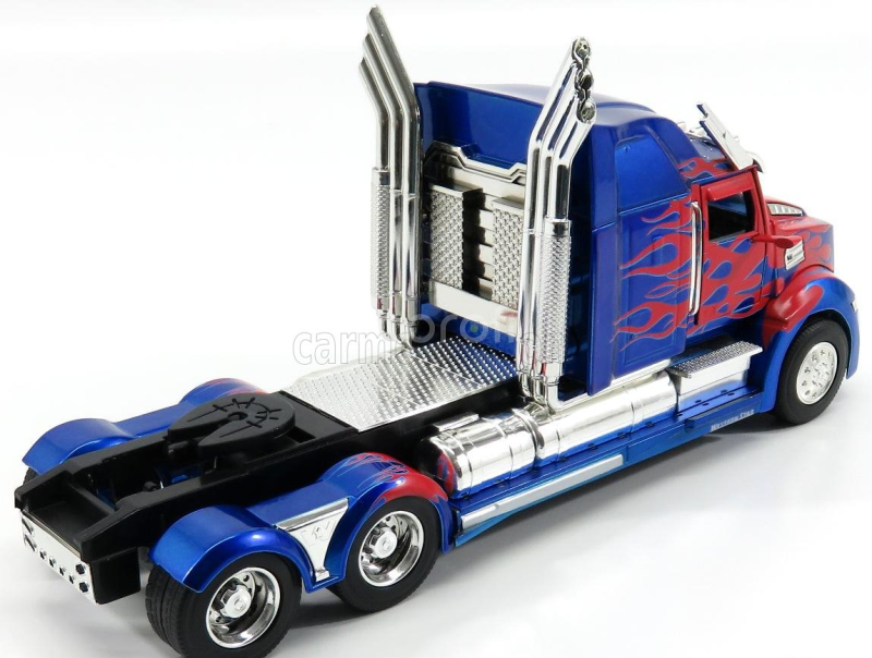 Jada Western star 5700 Xe Tractor Truck 2009 - Optimus Prime Transformers V L'ultimo Cavaliere - Movie 2017 1:24 Modrá Met Červená