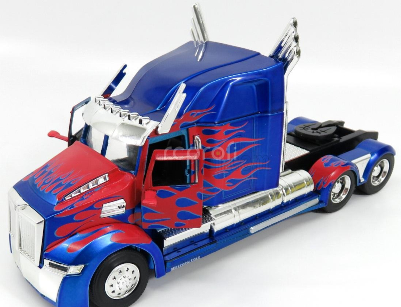 Jada Western star 5700 Xe Tractor Truck 2009 - Optimus Prime Transformers V L'ultimo Cavaliere - Movie 2017 1:24 Modrá Met Červená