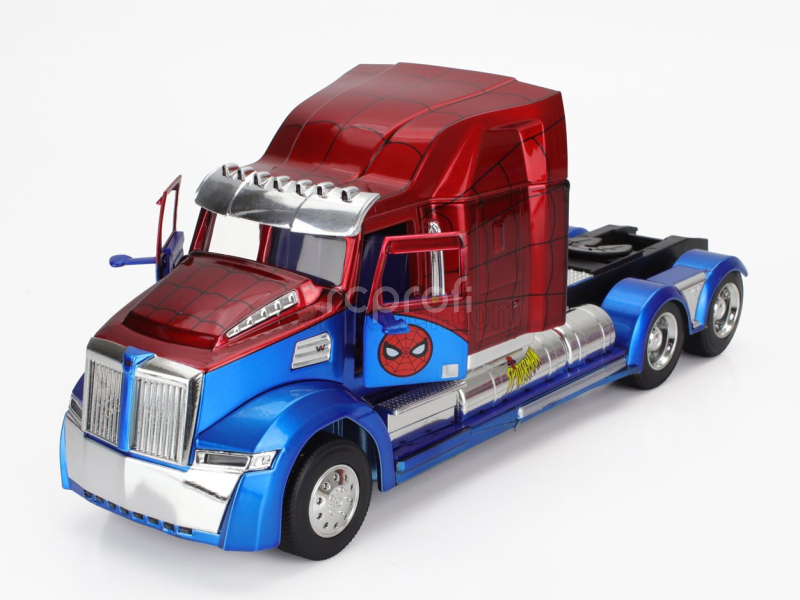 Jada Western star 57x Tractor Truck Spiderman 2009 1:24 Modrá Červená