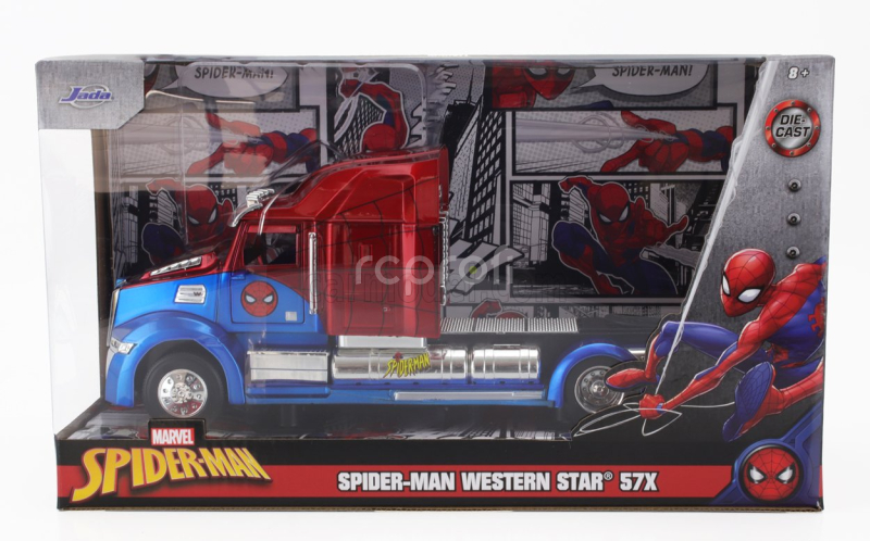Jada Western star 57x Tractor Truck Spiderman 2009 1:24 Modrá Červená
