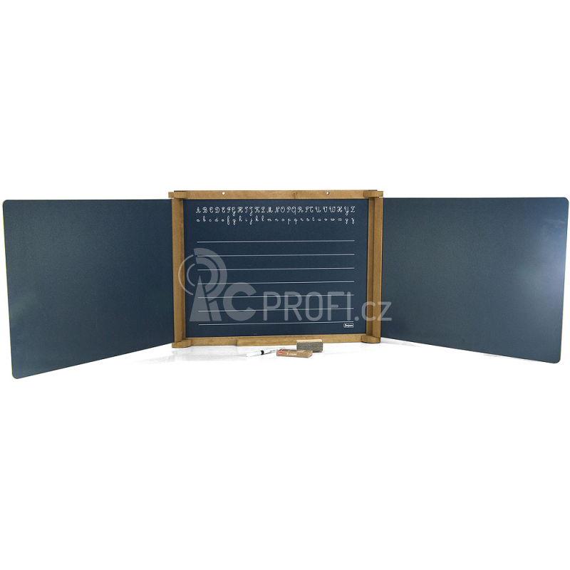 Jeujura Dřevěná trojkřídlá multifunkční tabule 156x43 cm s příslušenstvím