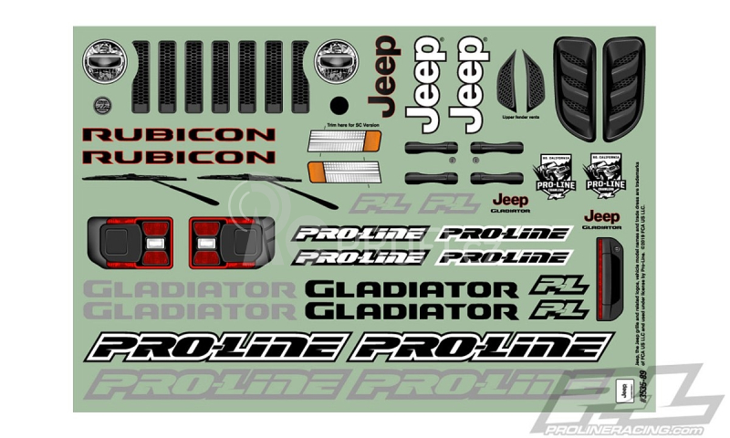 Karoserie čirá JEEP GLADIATOR RUBICON pro Slash 2 a 4wd