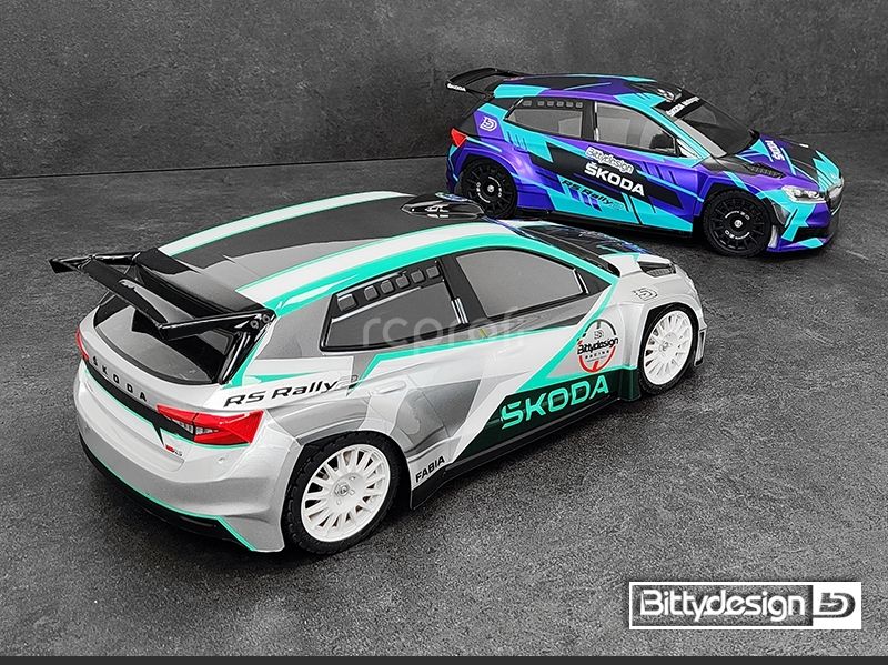 Karoserie čirá ŠKODA Fabia RS Rally2 1/10 rally 190mm, tvrdá 1,2 mm