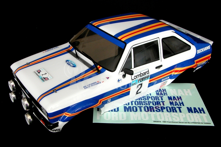 Karoserie lakovaná, Ford RS 1800 Rothmans, nálepky, příslušenství (200mm)