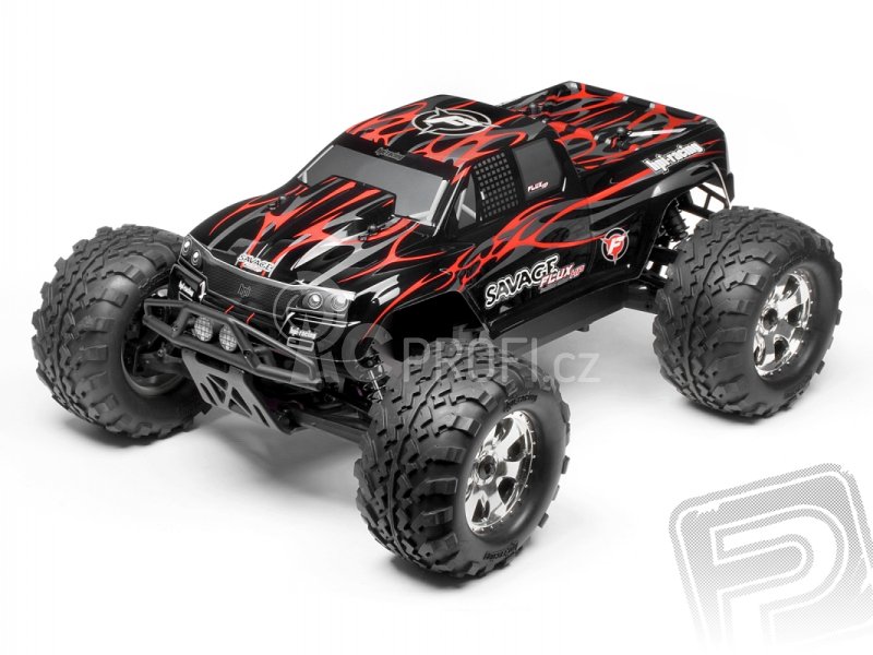 Karoserie lakovaná Savage Flux HP GT-2 (černo/šedo/červená)
