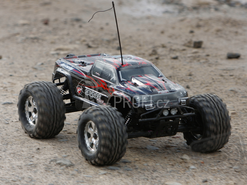 Karoserie lakovaná Savage Flux HP GT-2 (černo/šedo/červená)