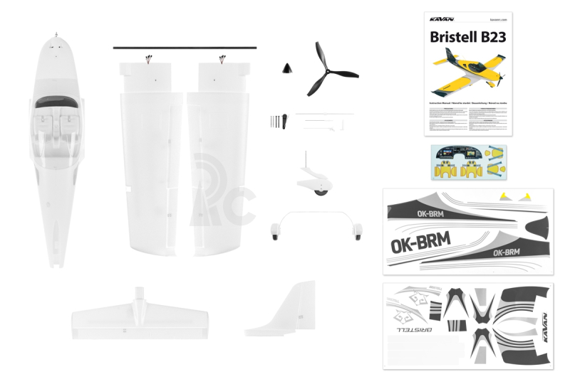 RC letadlo KAVAN Bristell B23 1600mm ARF, bílá