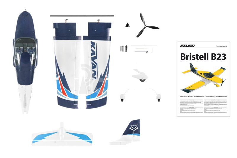 KAVAN Bristell B23 1600mm s R8 Rx - modrá