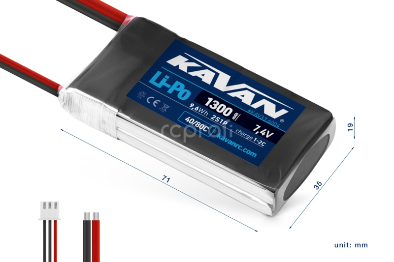 KAVAN Li-Po 1300mAh/7,4V 40/80C 9,6Wh
