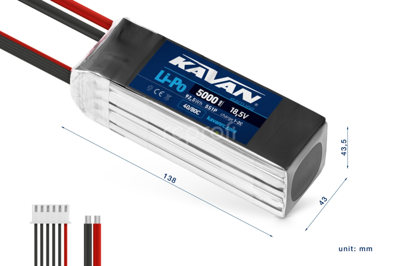 KAVAN Li-Po 5000mAh/18,5V 40/80C 92,5Wh