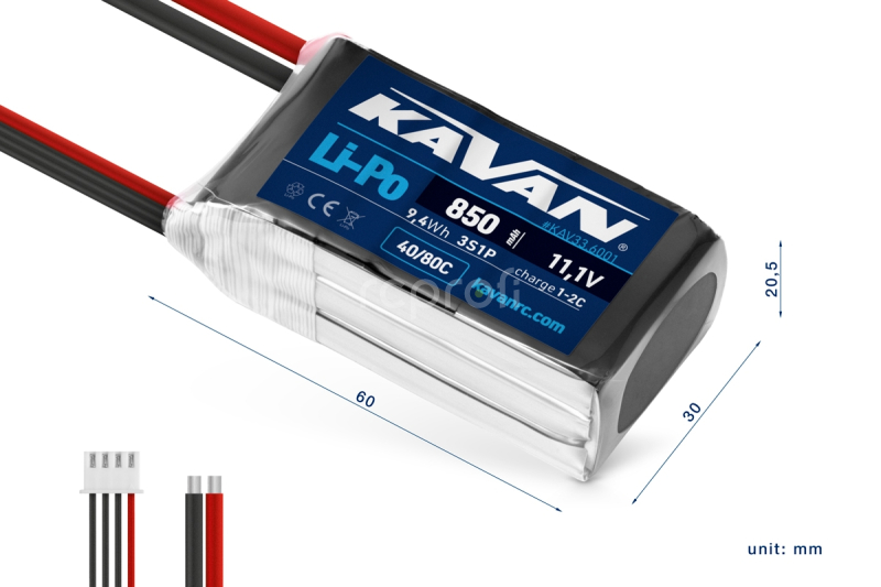 KAVAN Li-Po 850mAh/11,1V 40/80C 9,4Wh