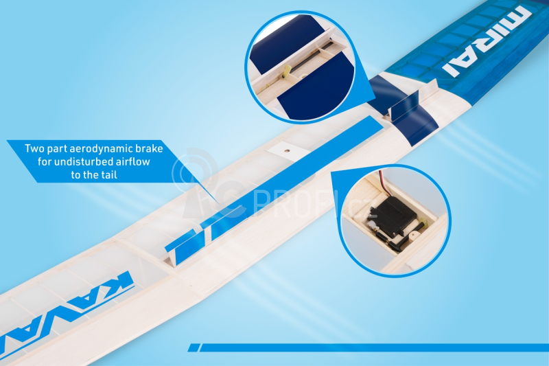 RC letadlo KAVAN Mirai V-tail větroň kit 1995mm