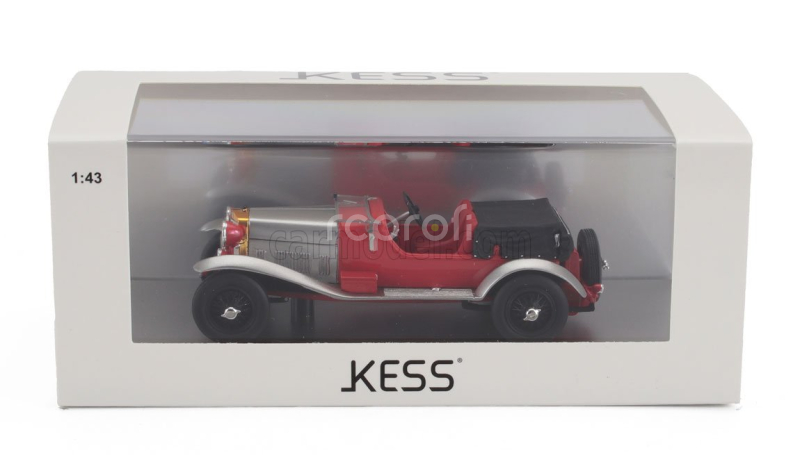 Kess-model Alfa romeo Rl Super Sport 4 Seat - 4 Posti - With Covered Seat 1927 1:43 Červená Stříbrná Černá