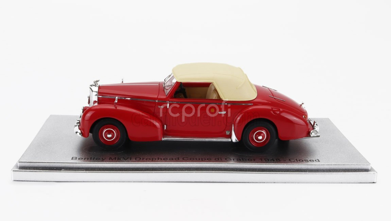 Kess-model Bentley Mkvi Drophead Coupe Graber Cabriolet Closed 1948 1:43 Červený Krém