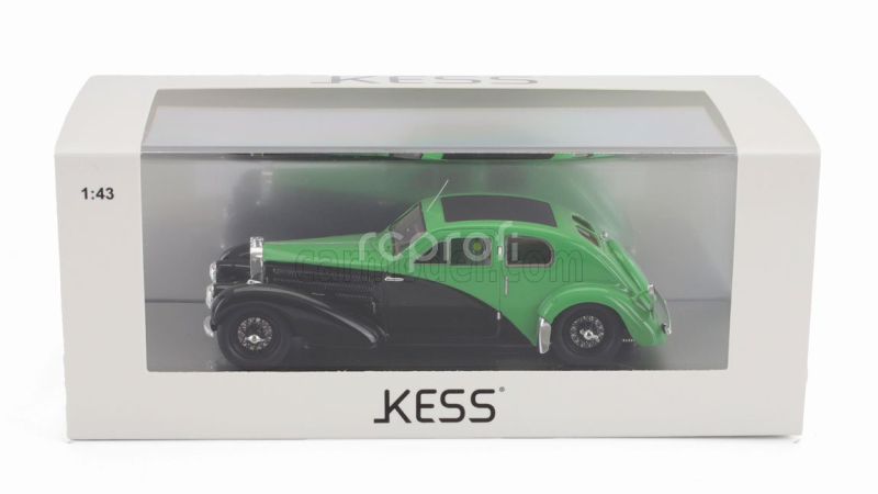 Kess-model Bugatti 57c S/n.57335 Coupe Aerodynamique Closed Roof 1938 1:43 Zelená Černá