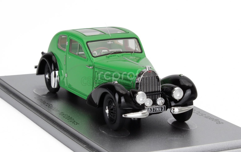 Kess-model Bugatti 57c S/n.57335 Coupe Aerodynamique Panoramic Roof 1938 1:43 Zelená Černá