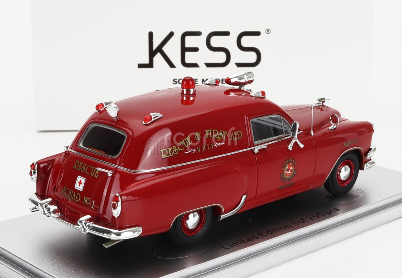 Kess-model Chevrolet National Ambulance Royal Oak Michigan Fire Protection Fire Engine 1954 1:43 Red