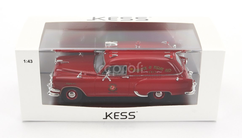 Kess-model Chevrolet National Ambulance Royal Oak Michigan Fire Protection Fire Engine 1954 1:43 Red