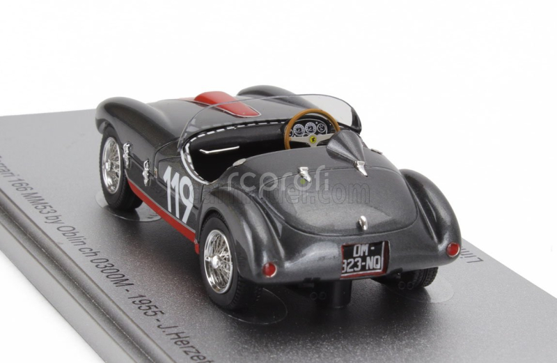 Kess-model Ferrari 166 Mm53 Spider Barquette Ch.0300m Vignale By Oblin N 119 Winner Coppa Sar 1955 1:43 Šedá Červená