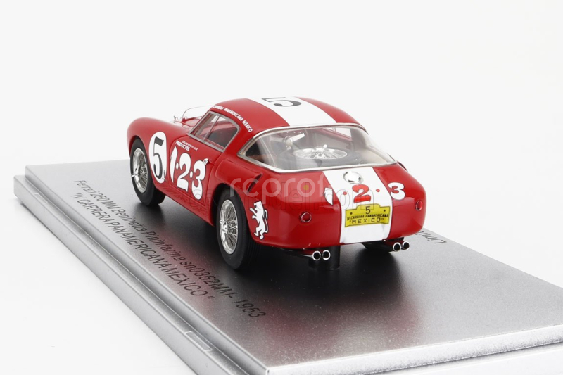 Kess-model Ferrari 250mm Sn0352mm Berlinetta Pininfarina N 5 Iv Carrera Panamericana Mexico 1953 R.echeverria - P.villegas 1:43 Červená Bílá