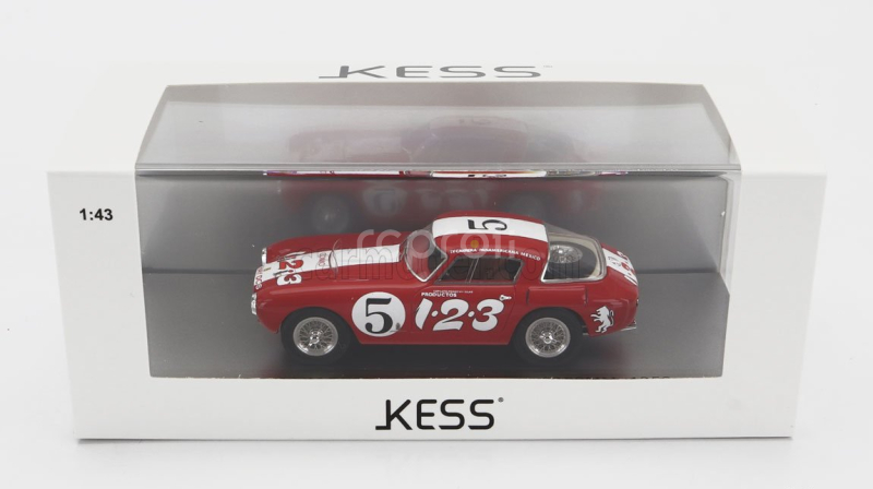 Kess-model Ferrari 250mm Sn0352mm Berlinetta Pininfarina N 5 Iv Carrera Panamericana Mexico 1953 R.echeverria - P.villegas 1:43 Červená Bílá