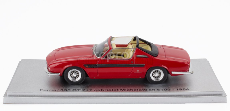 Kess-model Ferrari 330 Gt 2+2 Sn.6109 Michelotti Cabriolet Open 1964 1:43 Červená Černá
