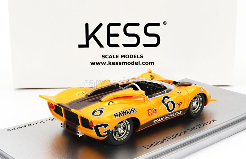 Kess-model Ferrari 350 P4 Spider Can-am S/n0858 Team Gunston N 6 Winner 3h Cape Town 1968 P.hawkins 1:43 Žlutě Hnědá