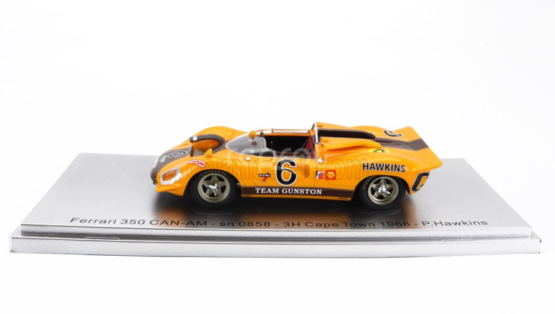 Kess-model Ferrari 350 P4 Spider Can-am S/n0858 Team Gunston N 6 Winner 3h Cape Town 1968 P.hawkins 1:43 Žlutě Hnědá