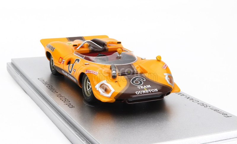 Kess-model Ferrari 350 P4 Spider Can-am S/n0858 Team Gunston N 6 Winner 3h Cape Town 1968 P.hawkins 1:43 Žlutě Hnědá