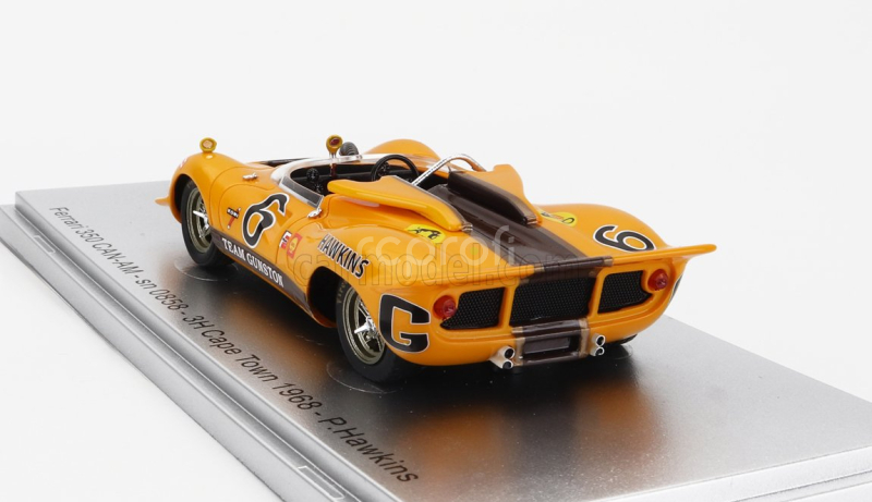 Kess-model Ferrari 350 P4 Spider Can-am S/n0858 Team Gunston N 6 Winner 3h Cape Town 1968 P.hawkins 1:43 Žlutě Hnědá