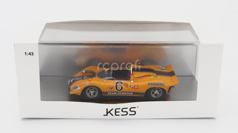 Kess-model Ferrari 350 P4 Spider Can-am S/n0858 Team Gunston N 6 Winner 3h Cape Town 1968 P.hawkins 1:43 Žlutě Hnědá