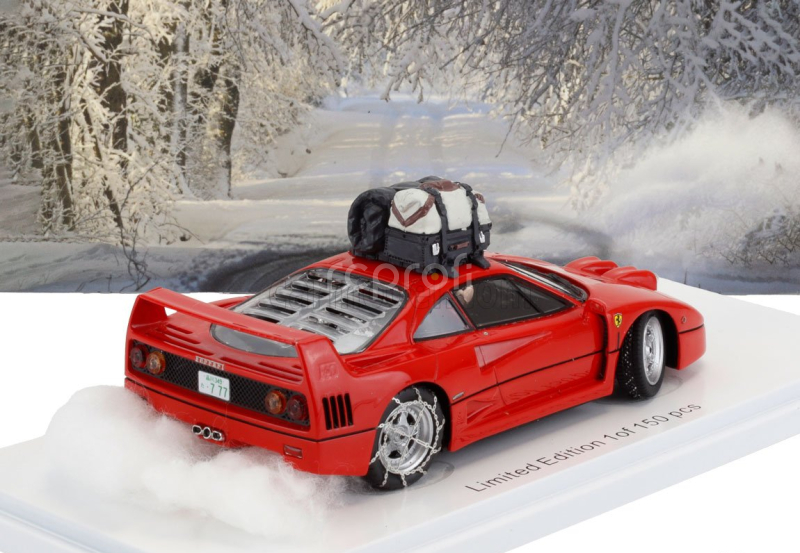 Kess-model Ferrari F40 Snow Drifting In Japan With Pilot Driver 1993 1:43 Red