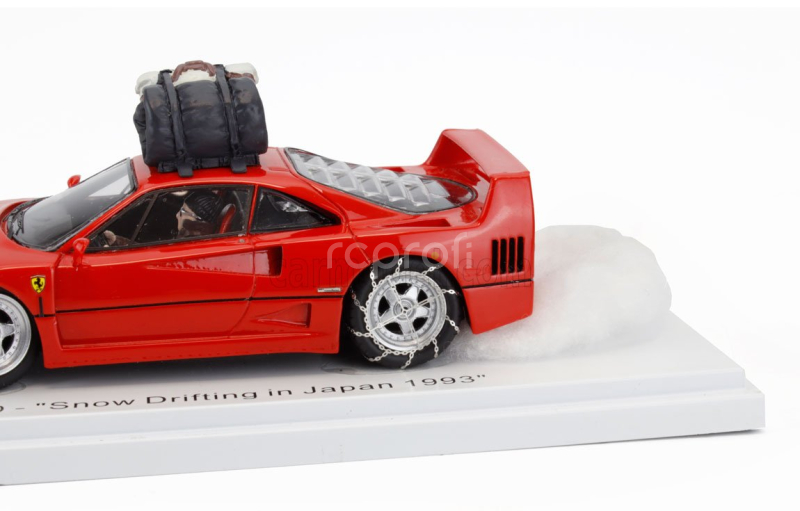 Kess-model Ferrari F40 Snow Drifting In Japan With Pilot Driver 1993 1:43 Red
