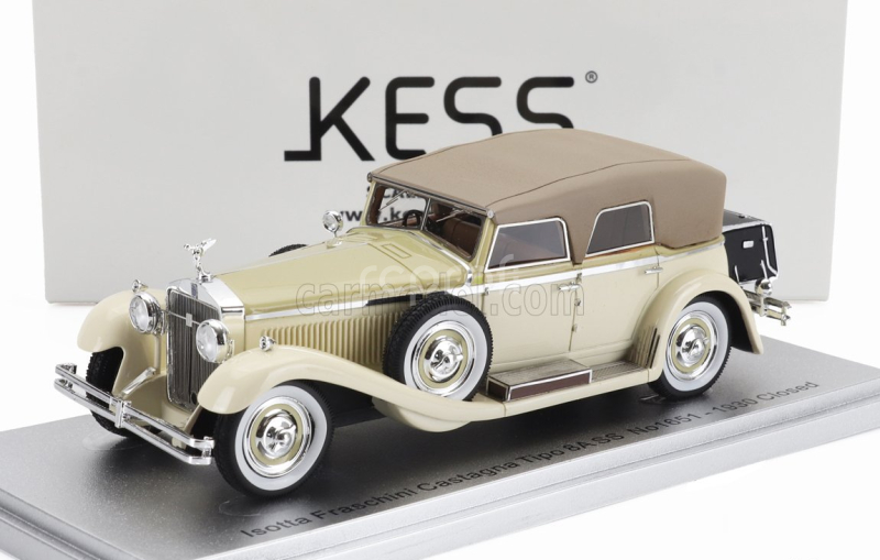 Kess-model Isotta fraschini Tipo 8a Ss Castagna Ch.1651 Cabriolet Closed 1930 1:43 2 Odstíny Béžové