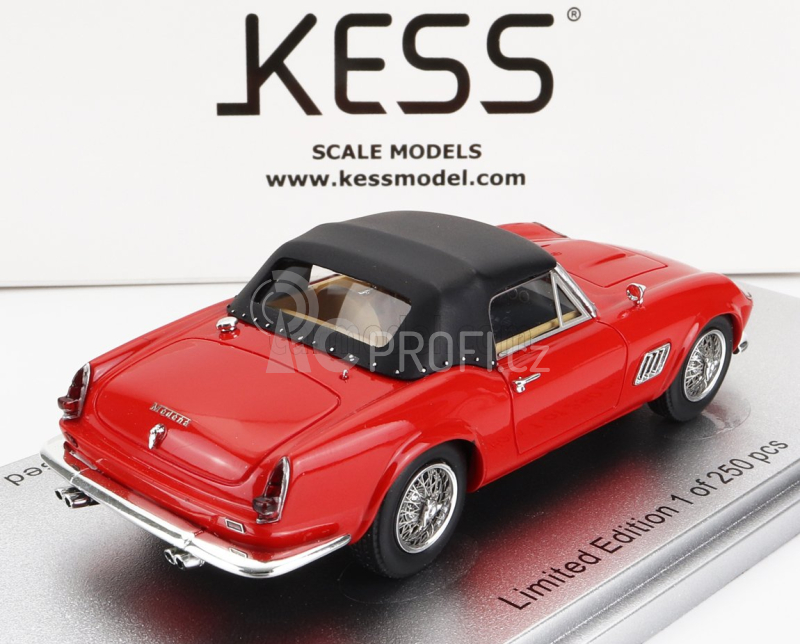 Kess-model Modena 250gt California Spider Closed 1961 1:43 Červená Černá