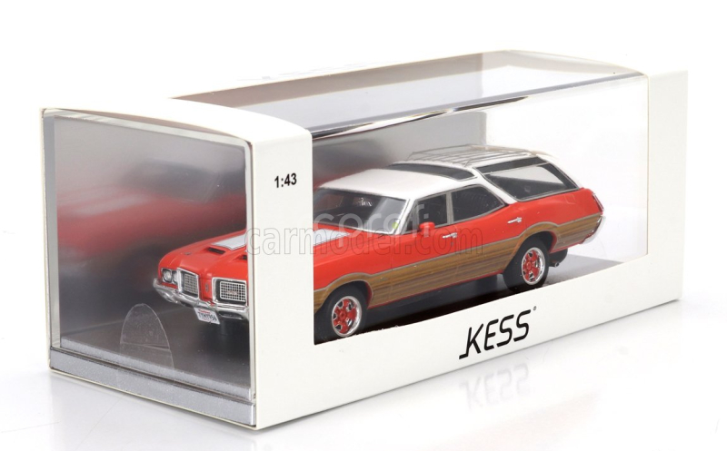 Kess-model Oldsmobile Vista Cruiser 442 Sw Station Wagon 1972 1:43 Červené Bílé Dřevo
