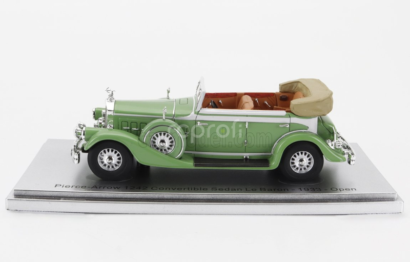 Kess-model Pierce arrow 124 Convertible Berline Sedan Le Baron Open 1933 1:43 Světle Zelená