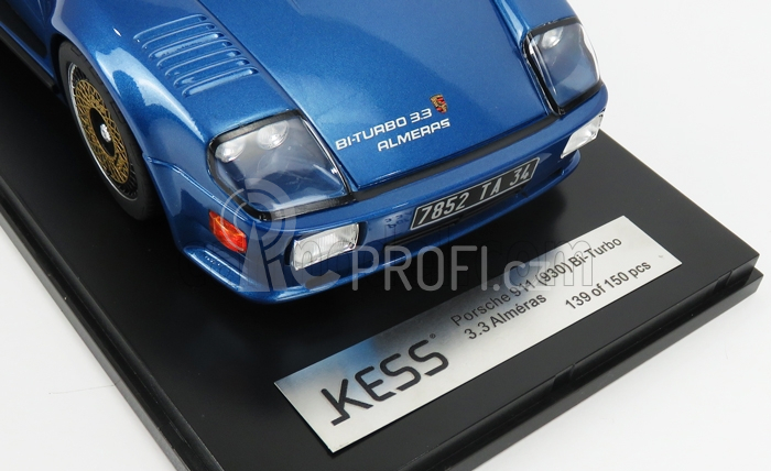 Kess-model Porsche 911 930 Biturbo 3.3 Almeras 1993 1:18 Blue Met