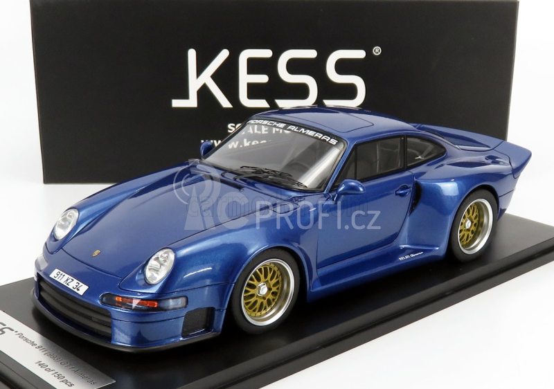 Kess-model Porsche 911 993 Gt1 Almeras 1:18 Blue Met