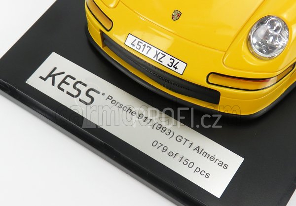 Kess-model Porsche 911 993 Gt1 Almeras 1:18 Žlutá