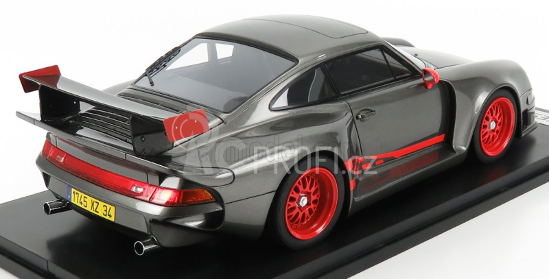 Kess-model Porsche 911 993 Gt1 Almeras 1993 1:18 Grey Met Red