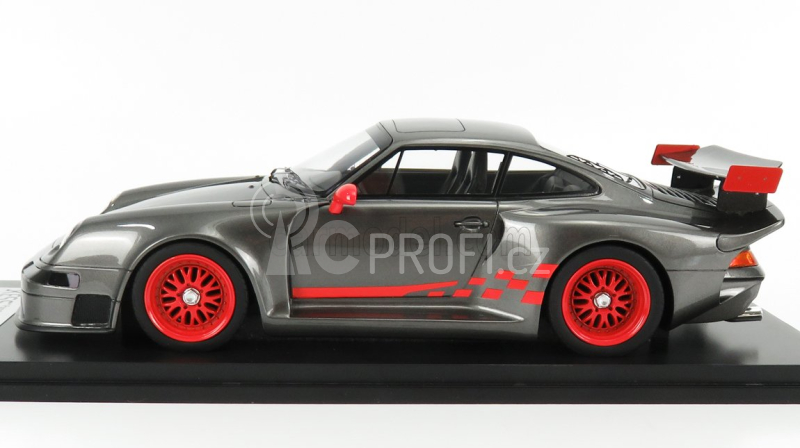 Kess-model Porsche 911 993 Gt1 Almeras 1993 1:18 Grey Met Red